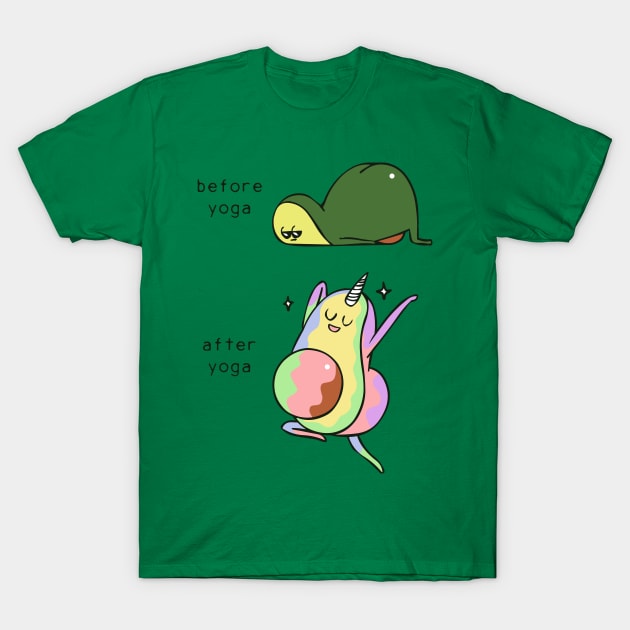 After Yoga Avocado T-Shirt by huebucket